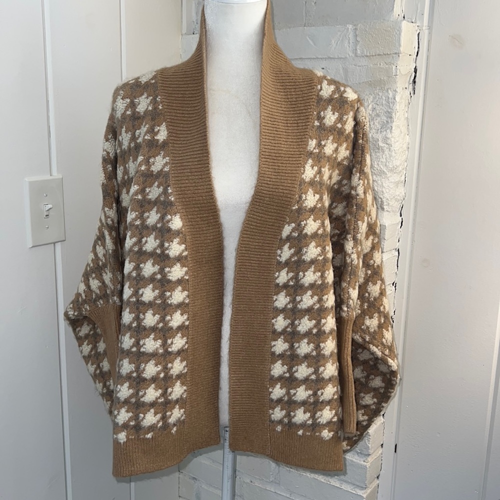 Brown and Cream Women's Sweater